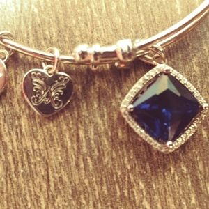 Angelica Saphire Charm Bangle Bracelet (LIKE NEW)
